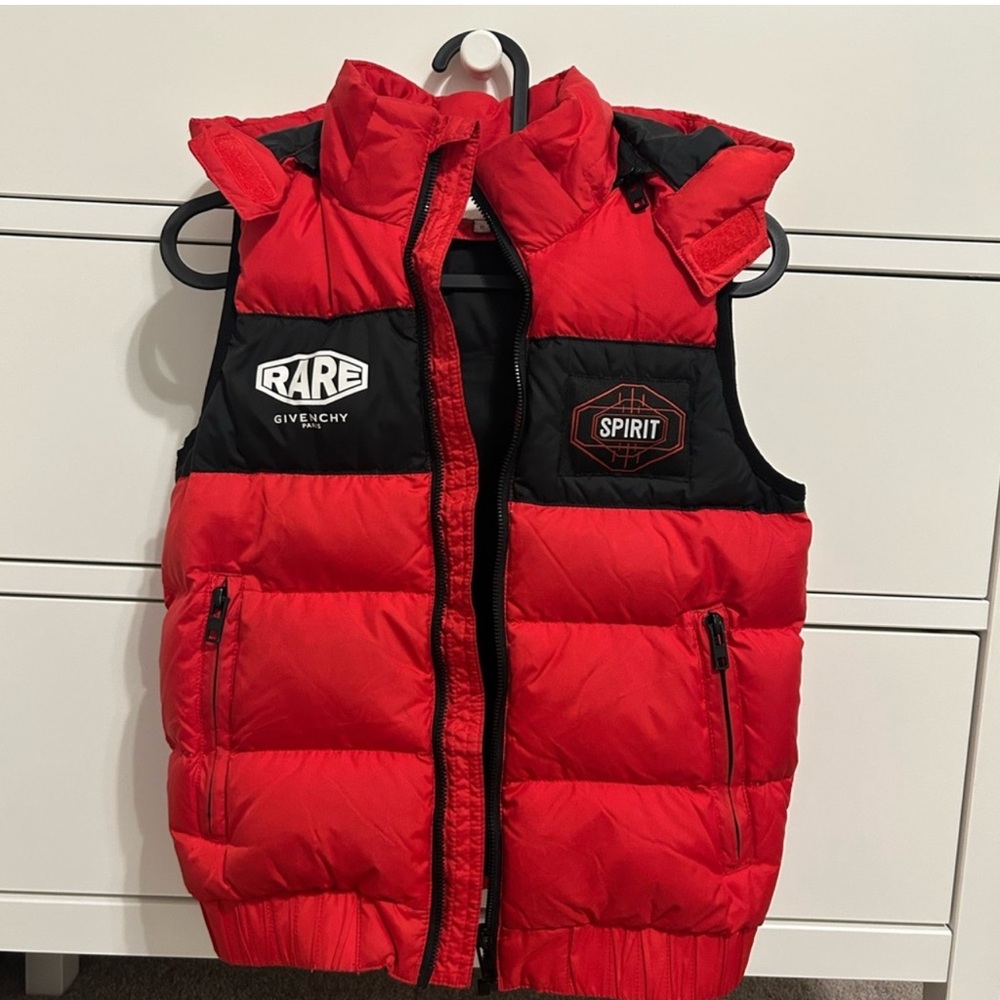 Givenchy Kids Red and Black Puffer Vest